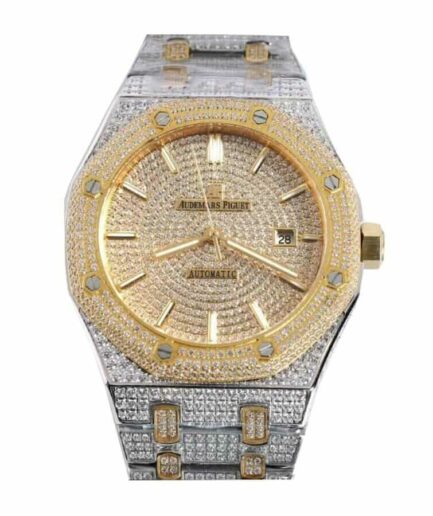 Audemars Piguet Royal Oak Iced Out Yellow Gold Super Clone Watch