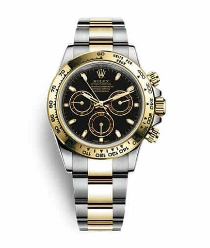 Daytona 116520 Gold Steel Black Super Clone Watch