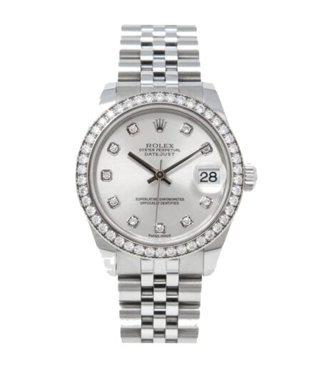 Rolex Datejust 178384-0017 White Gold Black & Diamond Dial Super Clone Watch