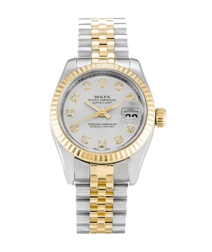 Rolex Datejust 179173 Yellow Gold & Diamond Silver Dial Super Clone Watch