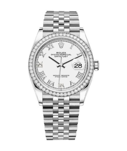 Rolex Datejust 36 126284RBR-0018 White Roman Dial Jubilee Super Clone Watch