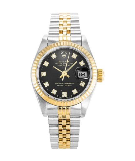 Rolex Datejust 69173 Lady Diamond Black Dial Super Clone Watch