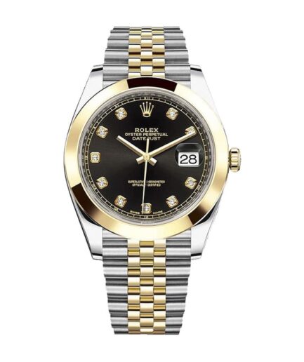Rolex Datejust Black Diamond Dial Steel Yellow Gold 126303BKDJ Jubilee Super Clone Watch