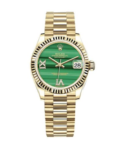 Rolex Datejust Gold Green Dial Super Clone Watch