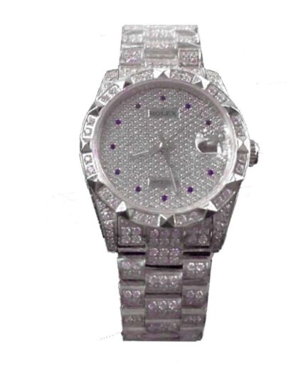 Rolex Datejust White Gold Diamond Dial Iced out 116624 Super Clone Watch