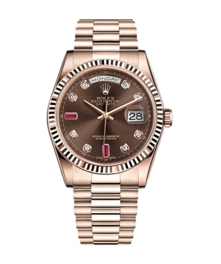 Rolex Day-Date 128235 AR Rose Gold Wrapped Chocolate Dial Super Clone Watch