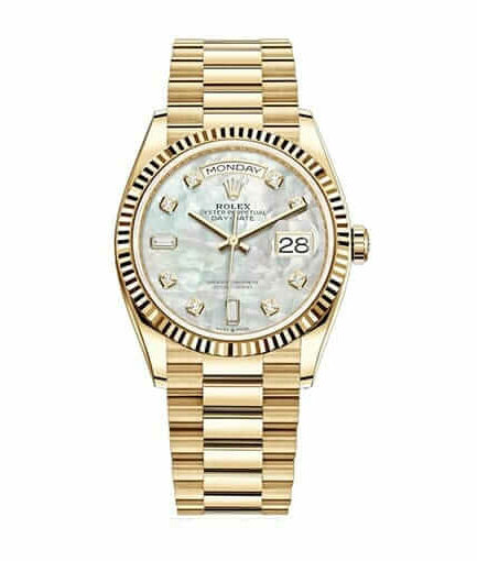 Rolex Day-Date 128238 Yellow Gold Mother Of Pearl Dial Super Clone Watch