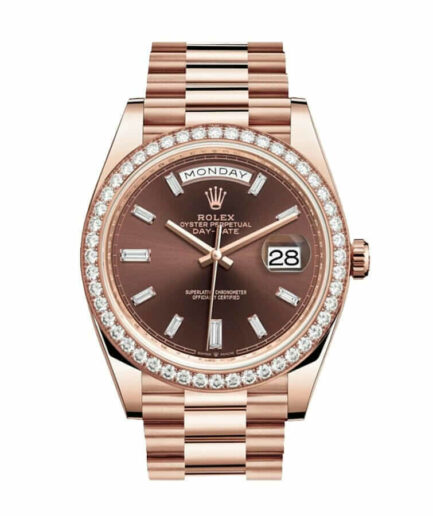 Rolex Day-Date 228345RBR Chocolate Dial Diamond Bezel Super Clone Watch