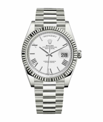 Rolex Day-Date 40 228239 EW Stainless Steel White Gold Dial Oyster Super Clone Watch