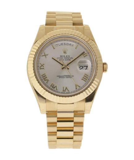 Rolex Day-Date II Collection Gold Silver White Dial 218238 Super Clone Watch