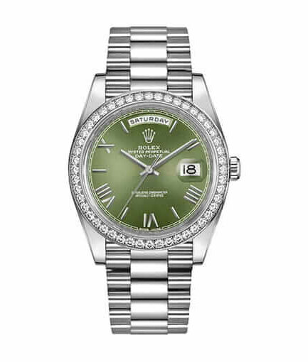 Rolex Day Date Olive Diamond Super Clone Watch