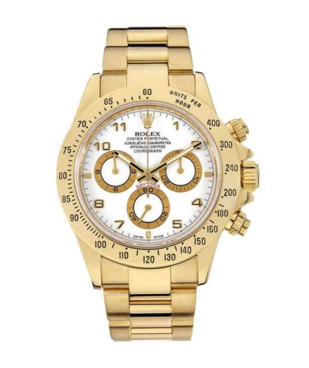 Rolex Daytona Cosmograph 116528 Yellow Gold White Dial Oyster Super Clone Watch