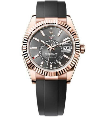 Rolex Sky-Dweller 326935-0007 SRO Automatic Everose Rhodium Dial Rubber Strap Super Clone Watch