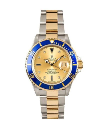 Rolex Submariner Serti Two Tone Stainless Steel Gold Diamond 16613 Super Clone Watch