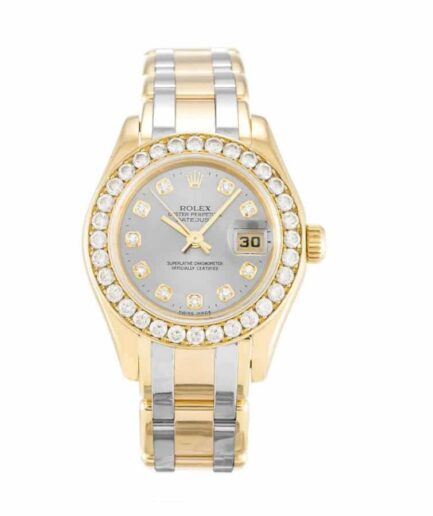 Rolex Tridor Pearlmaster Ladies Gold & Diamond 80298-0048 Super Clone Watch